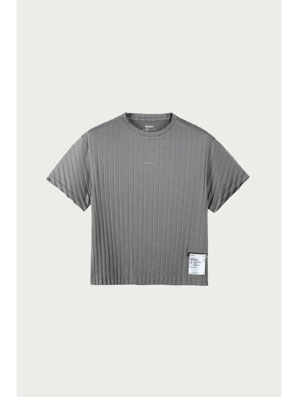 Satisfy Running Auralite Pleated T-Shirt in Granite Grey Medium